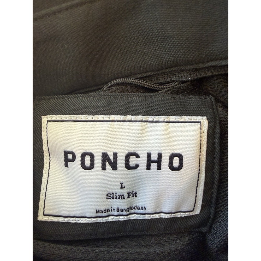 Poncho Outdoors Black Snap Front Performance Shirt Men's L Slim Fit Quick Dry - Picture 2 of 10